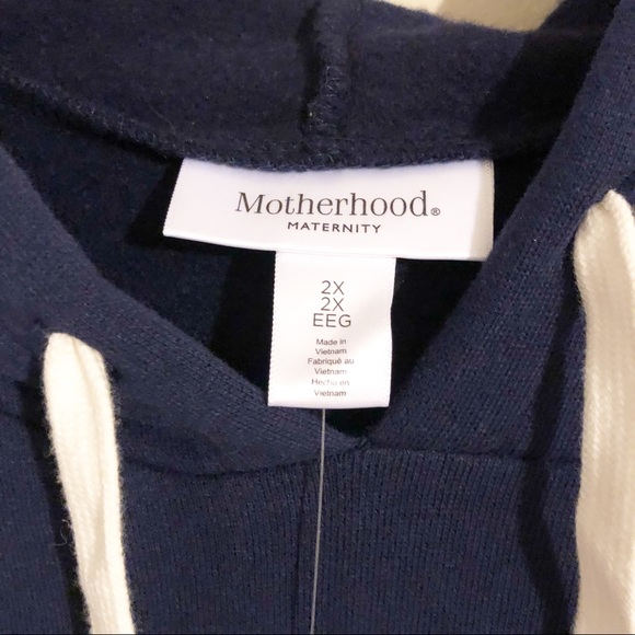 Motherhood Maternity Navy Hooded Sweatshirt - Picture 3 of 10